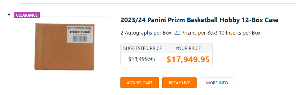 2023/24 Panini Prizm Basketball Hobby 12-Box Case Random Block Break #1 MASSIVE DEAL + ALL SPOTS GET WHEEL SPIN $5000